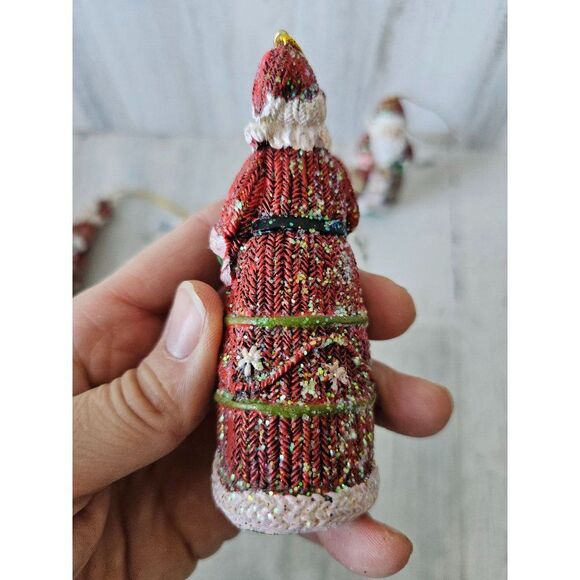 Santa glitter ornament set Xmas tree - Picture 8 of 11